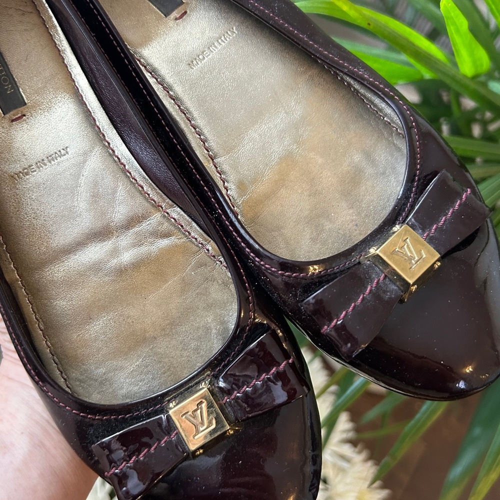 Louis Vuitton Women’s Patent Leather Ballet Flats in Deep Wine - Picture 13 of 14